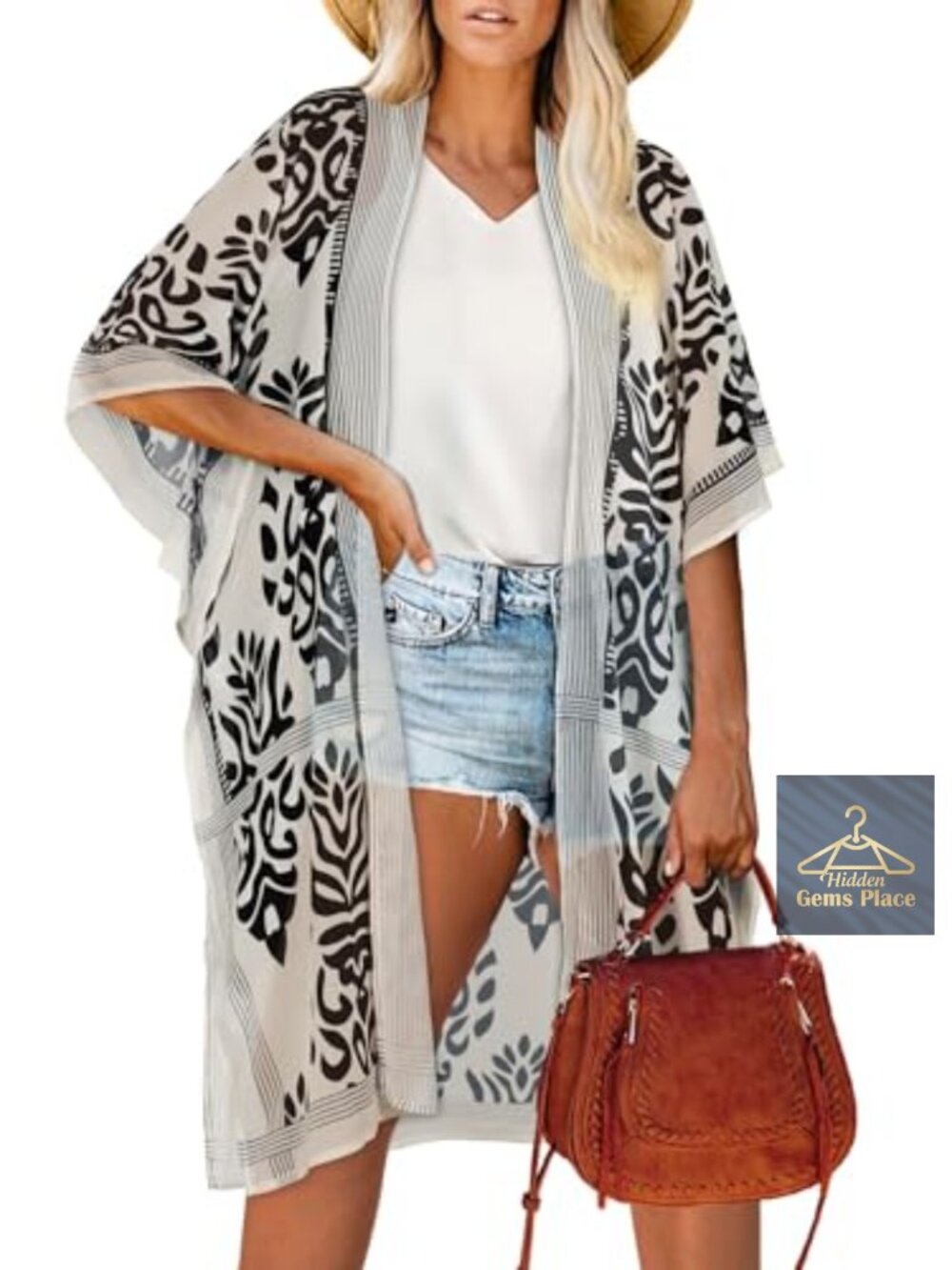 Women's Chiffon Kimono Beach Coverup Cardigan